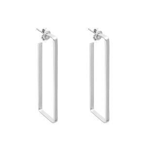 Kolczyki geometryczne srebro rodowane