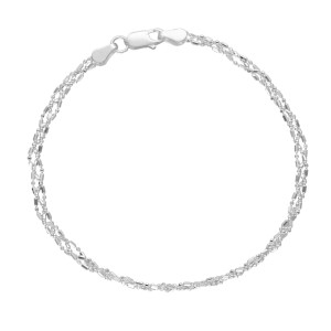 Bransoletka ozdobna bead pleciona srebro - 2.3 g, 19 cm, 3 mm