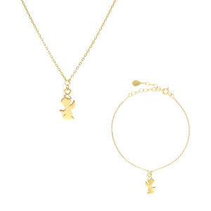 Komplet aniołek srebro pozłacane