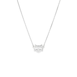 Naszyjnik kotek srebro rodowane