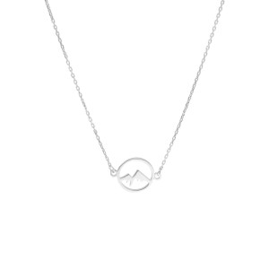 Naszyjnik z motywem gór srebro rodowane