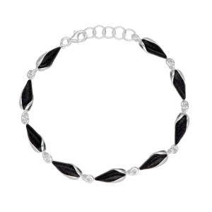 Bransoletka łezka z Nocą Kairu srebro