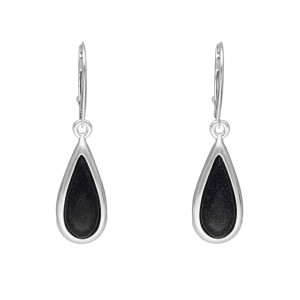 Kolczyki łezki z Nocą Kairu srebro