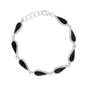 Bransoletka łezka z Nocą Kairu srebro