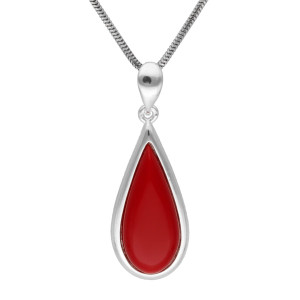 Wisior łezka z koralem srebro