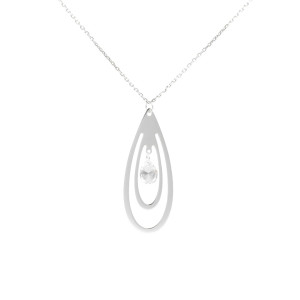 Naszyjnik srebrny łezka z cyrkonią