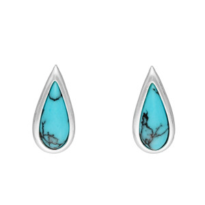 Kolczyki łezki z turkusem srebro