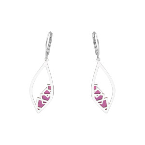 Kolczyki srebrne z fioletowym tytanem łezki