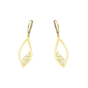 Kolczyki srebrne z tytanem pozłacane