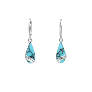 Kolczyki łezki z turkusem srebro
