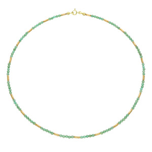 Naszyjnik z zielonymi cyrkoniami i hematytem