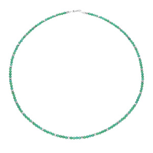 Naszyjnik z zielonymi cyrkoniami i hematytem