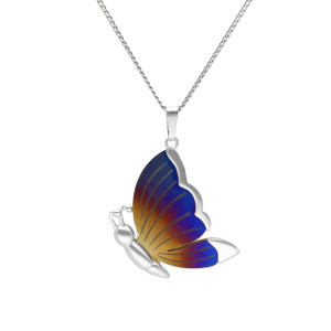 Wisior motyl tytan ombre srebro