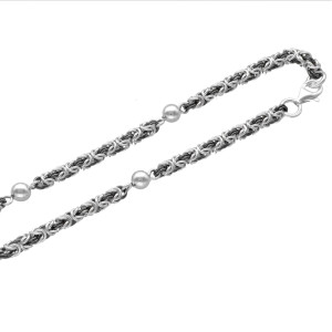 Łańcuch królewski bizantyjski z kulką - 50 cm, 4 mm