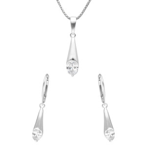 Komplet z białą cyrkonią srebro