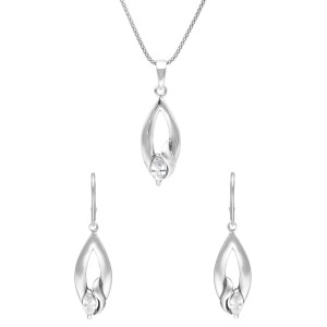 Komplet z białą cyrkonią srebro