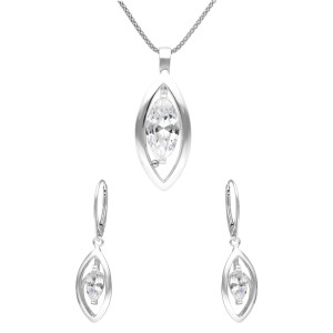 Komplet z białą cyrkonią srebro
