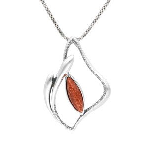 Wisior z piaskiem pustyni srebro oksydowane