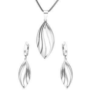 Komplet długie łezki srebro oksydowane