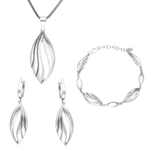 Komplet długie łezki srebro oksydowane