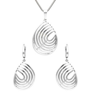 Komplet geometryczny srebro oksydowane