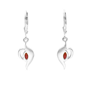 Kolczyki z rubinową cyrkonią srebro