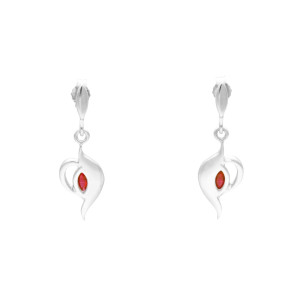 Kolczyki z rubinową cyrkonią srebro