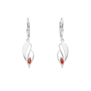 Kolczyki z rubinową cyrkonią srebro
