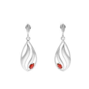 Kolczyki z rubinowymi cyrkoniami srebro