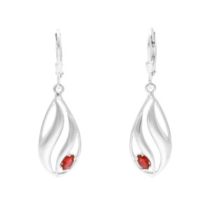 Kolczyki z rubinowymi cyrkoniami srebro