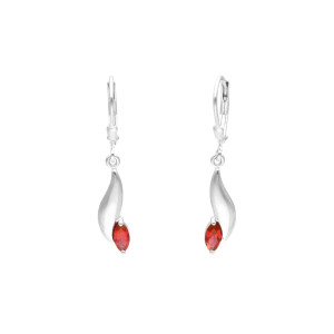 Kolczyki z rubinowymi cyrkoniami srebro