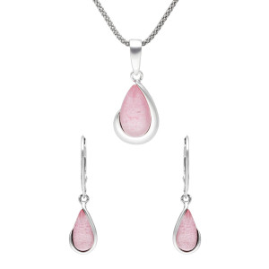 Komplet łezki z kamieniem księżycowym srebro