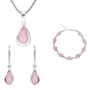 Komplet łezki z kamieniem księżycowym srebro