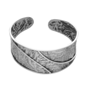 Nakładana szeroka bransoleta srebro oksydowane