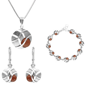 Komplet koła z Piaskiem Pustyni srebro oksydowane