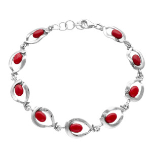 Bransoletka z koralem srebro