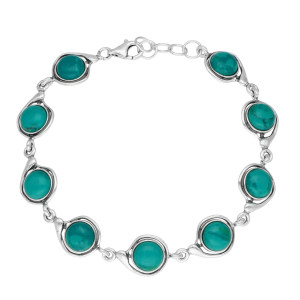 Bransoletka z chryzokolą srebro oksydowane