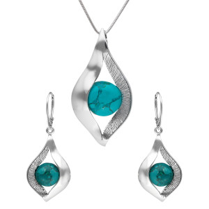 Komplet z chryzokolą srebro