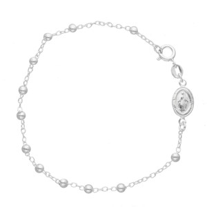 Bransoletka różaniec na rękę srebro 925