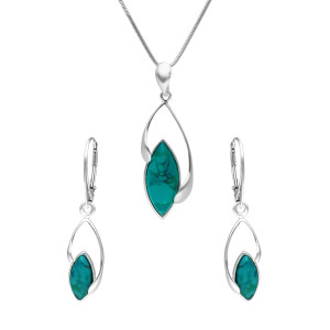 Komplet z chryzokolą srebro