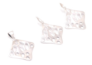 Kwadratowy komplet gładkie srebro