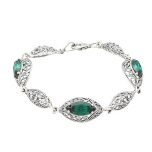 Bransoletka z zielonym kryształem Swarovskiego Emerald