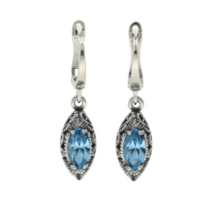 Kolczyki z niebieskim kryształem Swarovskiego Aquamarine