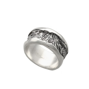 Szeroka obrączka srebro oksydowane