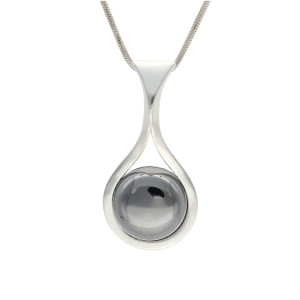 Wisior z hematytem gładkie srebro