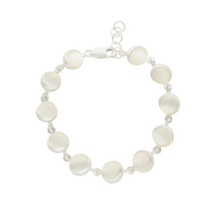 Bransoletka z uleksytem okrągła srebro