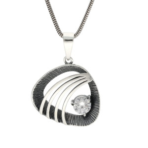 Wisior z cyrkonią srebro oksydowane