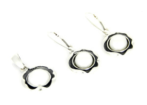 Komplet z perłą okrągły