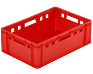 Pojemnik na mięso E-2 600x400x200 mm Euro-Norm Bekuplast czerwony