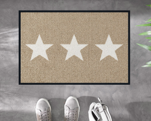 Wycieraczka pod drzwi beż gwiazdki 60 x 40 cm